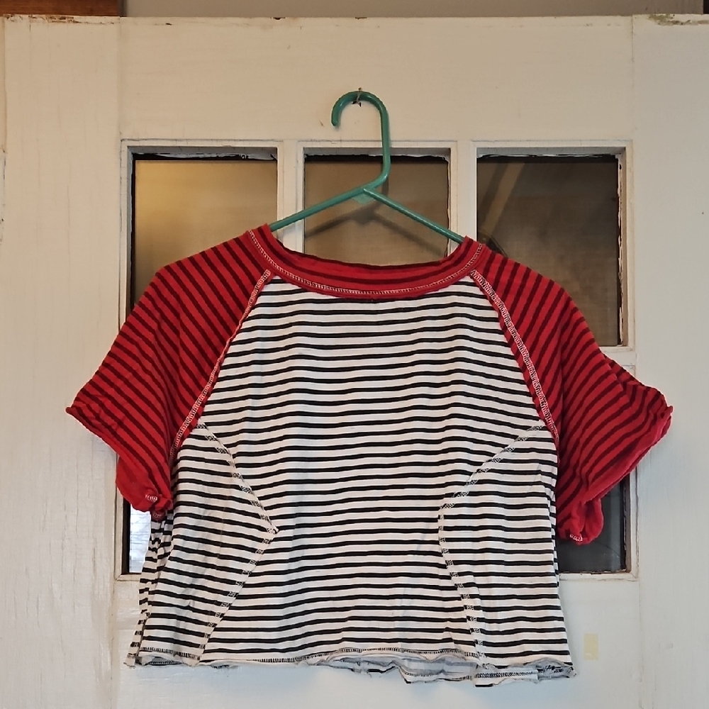 We The Free Cropped Stripe Shirt